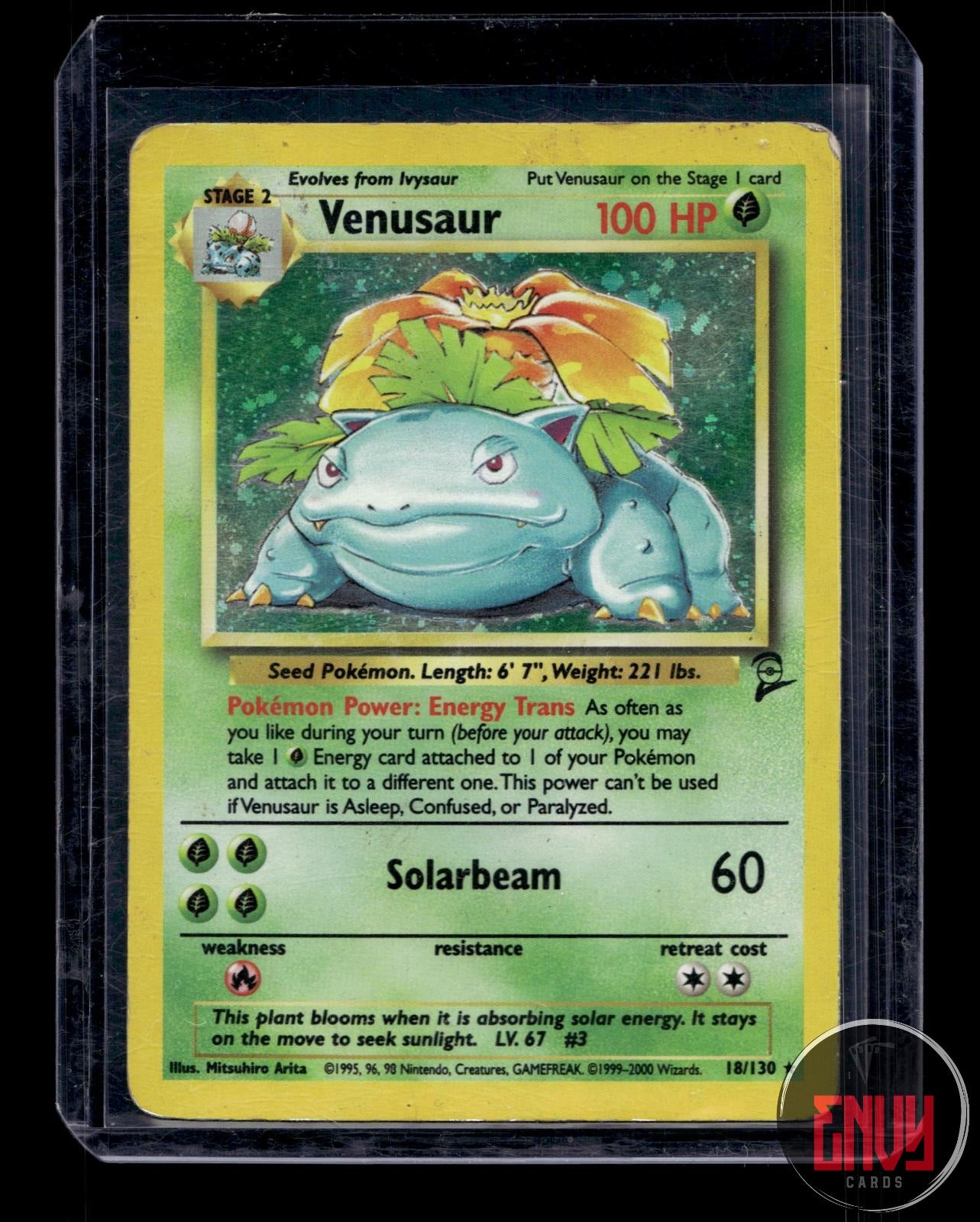 Venusaur Damaged 18/130 Rare Base Set 2 Pokemon Holo