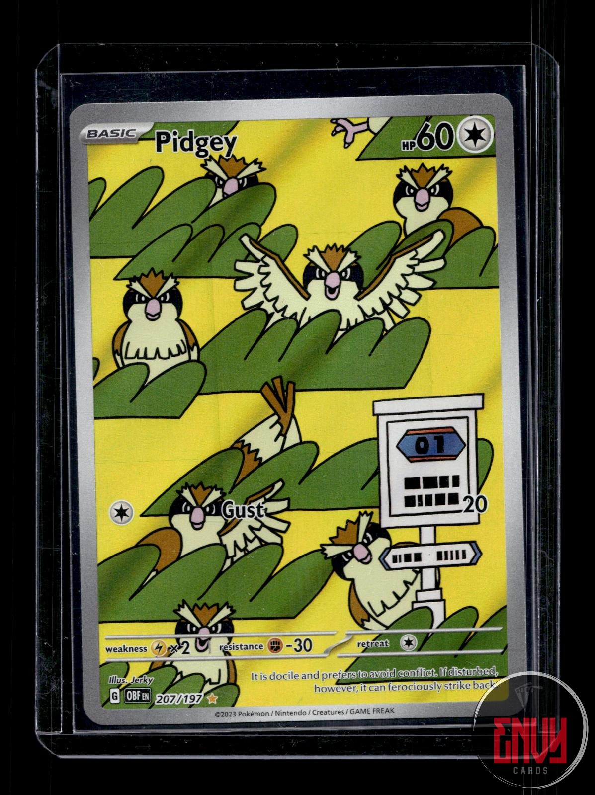 Pidgey Near Mint 207/197 Illustration Rare Obsidian Flames Pokemon