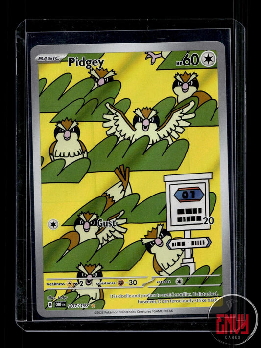 Pidgey Near Mint 207/197 Illustration Rare Obsidian Flames Pokemon