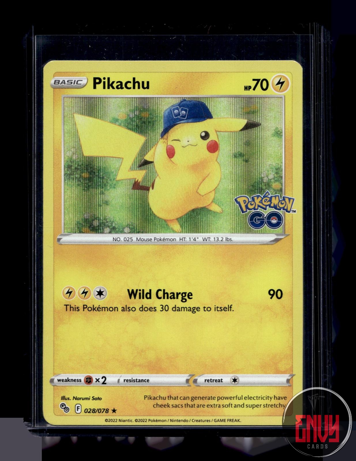 Pikachu Near Mint 028/078 Rare Pokemon GO Pokemon Holo