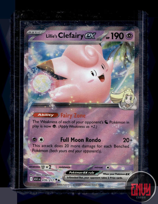 Lillie's Clefairy ex Near Mint 076/217 Double Rare Ascended Heroes Pokemon