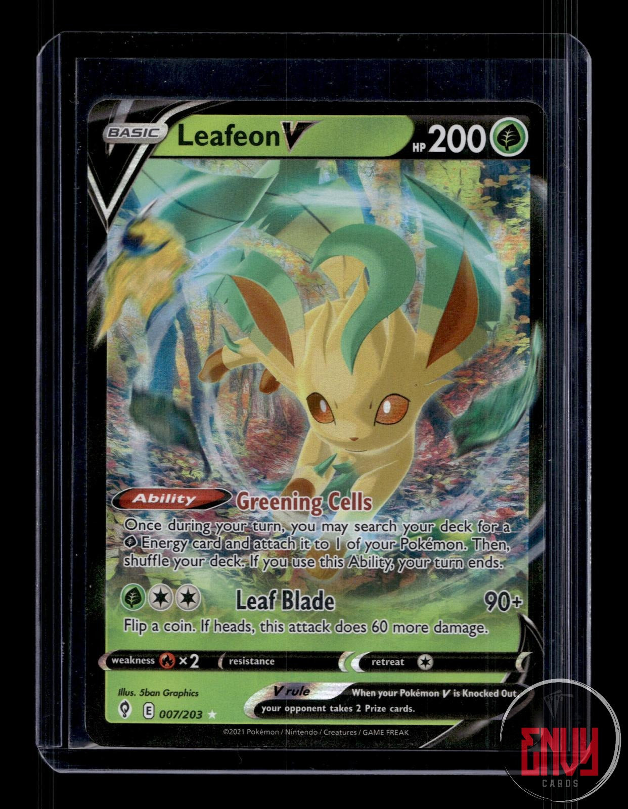 Leafeon V Near Mint 007/203 V Rare Evolving Skies Pokemon Holo
