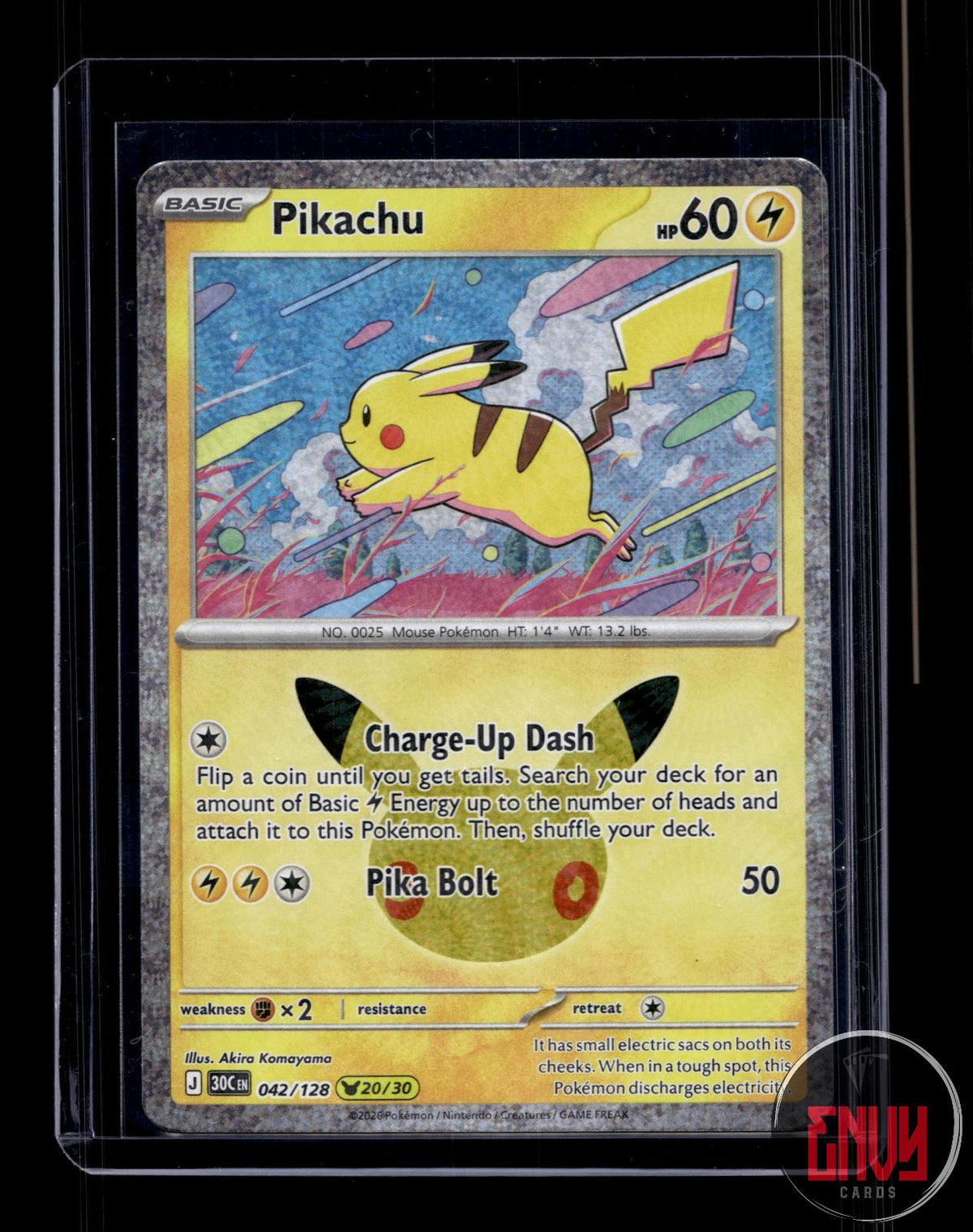 Pikachu NM 042/128 Pikachu Rare ME: 30th Celebration Pokemon Holo