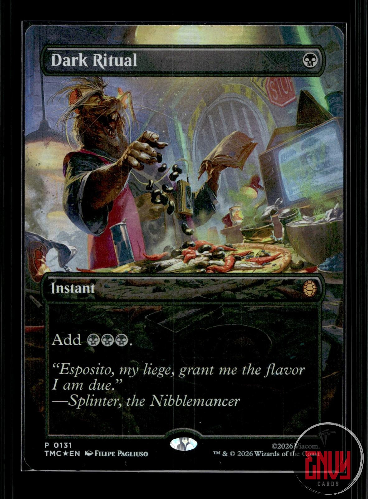 Dark Ritual (Borderless) NM 131 Commander: Teenage Mutant Ninja Turtles Foil