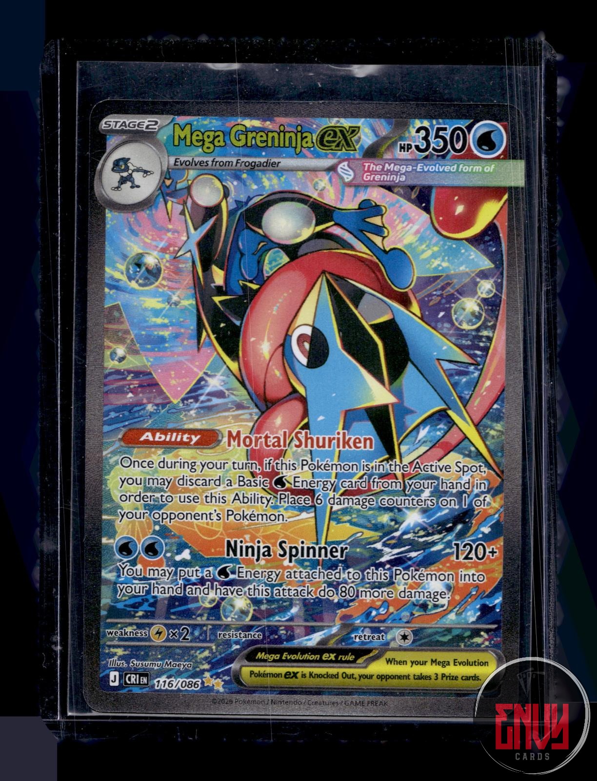 Mega Greninja ex NM 116/086 Special Illustration Rare Chaos Rising Pokemon Holo