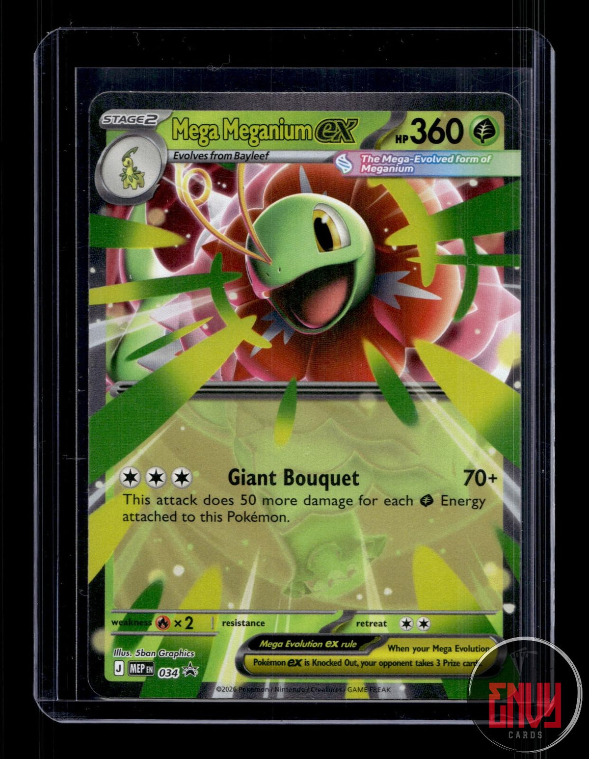 Mega Meganium ex Near Mint 034 Promo ME: Mega Evolution Promo Pokemon Holo