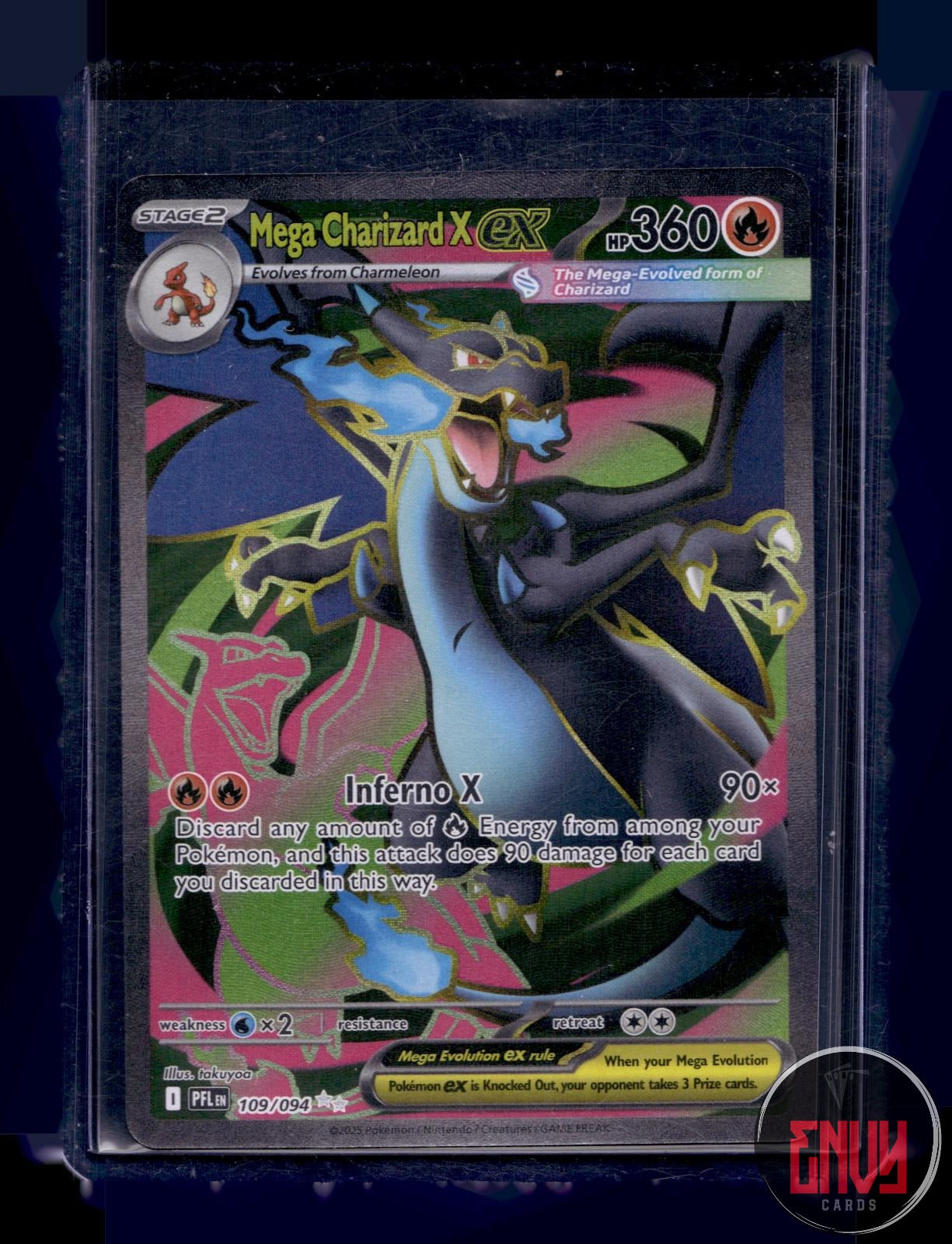 Mega Charizard X ex Near Mint 109/094 Ultra Rare Phantasmal Flames Pokemon Holo