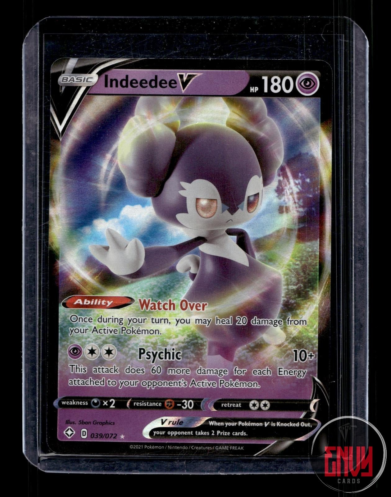 Indeedee V Near Mint 039/072 V Rare Shining Fates Pokemon Holo