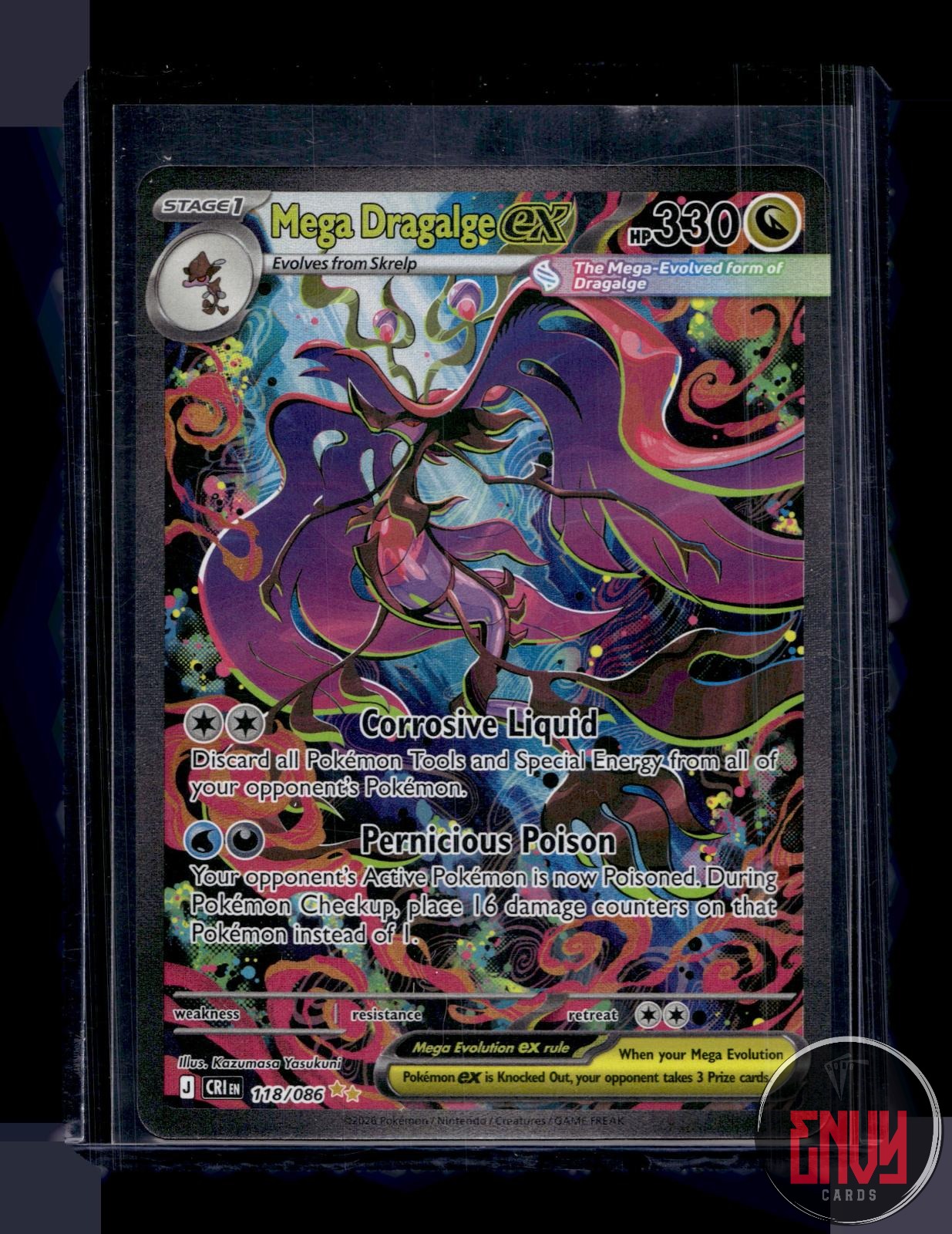 Mega Dragalge ex NM 118/086 Special Illustration Rare Chaos Rising Pokemon Holo