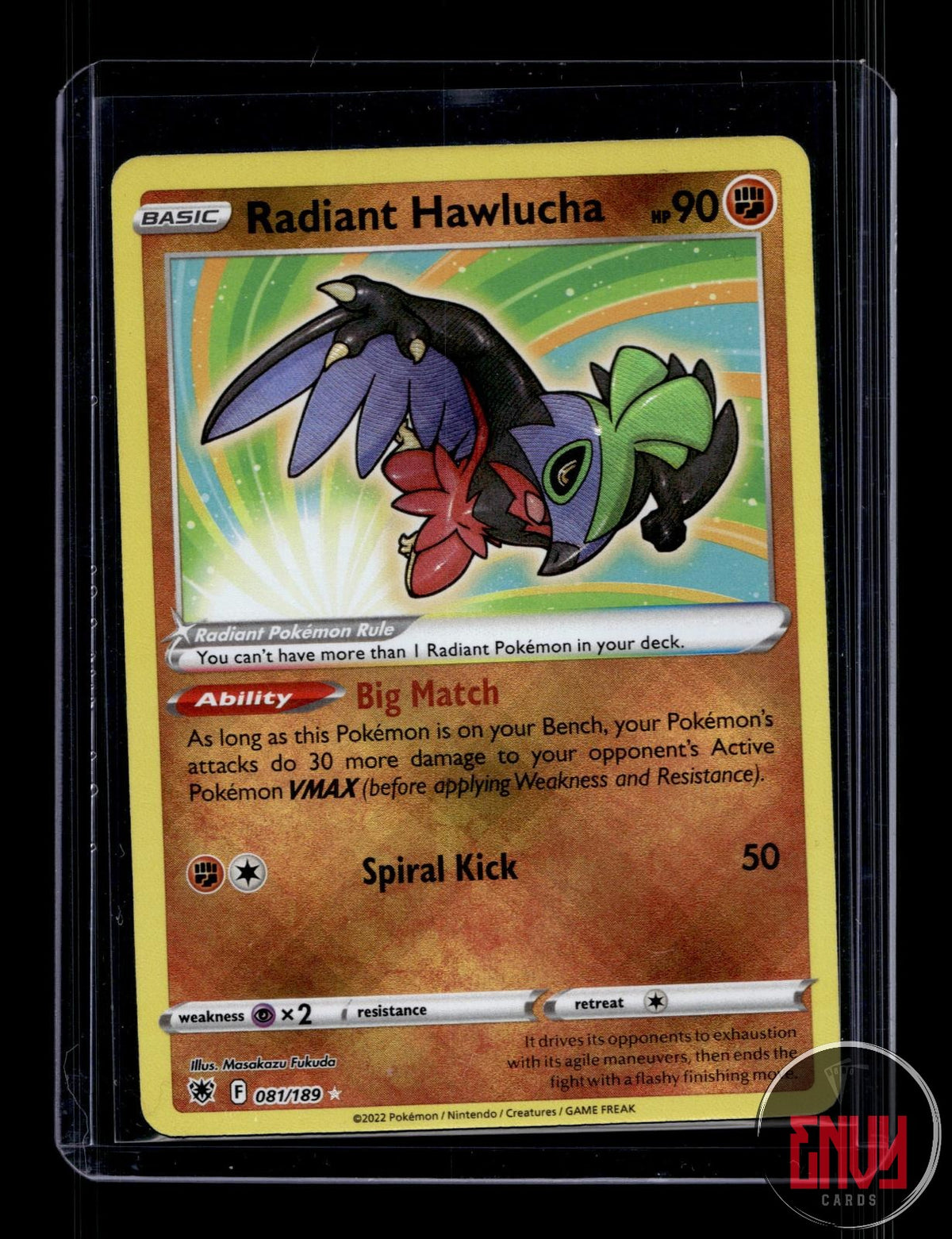 Radiant Hawlucha NM 081/189 Radiant Astral Radiance Pokemon Holo