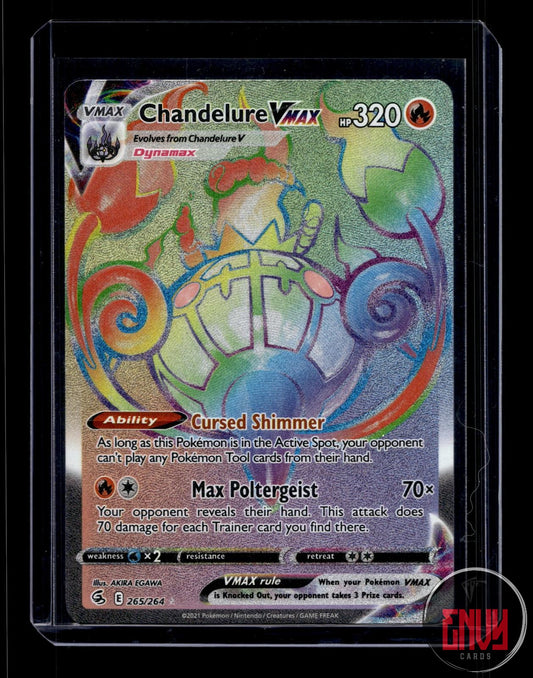 Chandelure VMAX Near Mint 265/264 Rainbow Rare Fusion Strike Pokemon