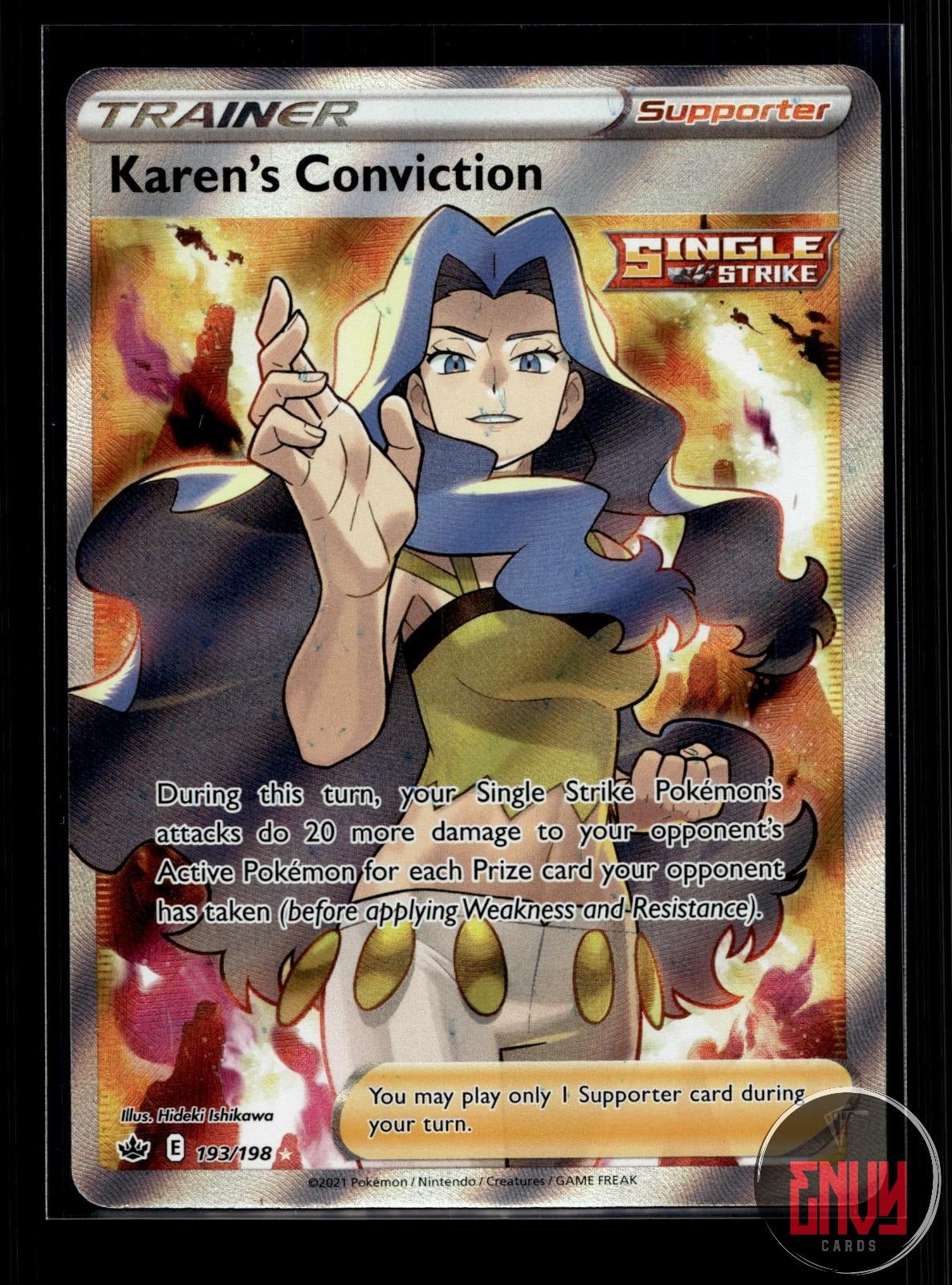 Karen's Conviction NM 193/198 UR Chilling Reign Pokemon Holo