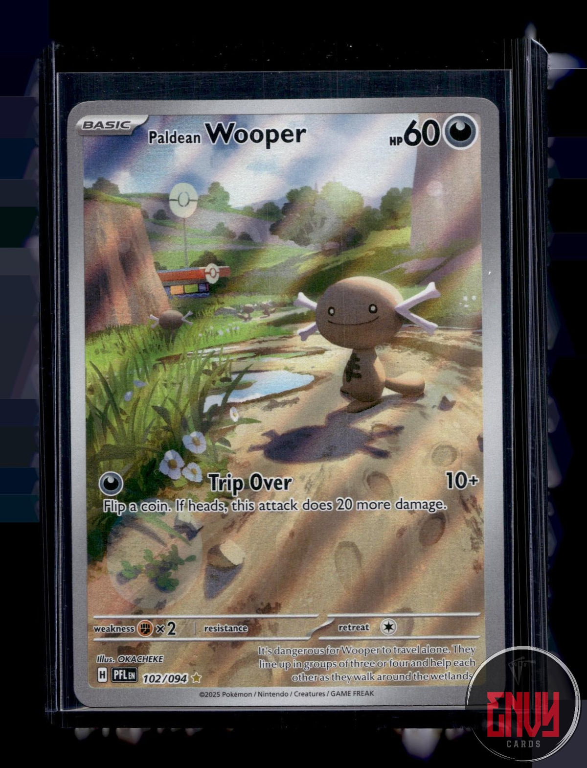 Paldean Wooper NM 102/094 IR Phantasmal Flames Pokemon Holo