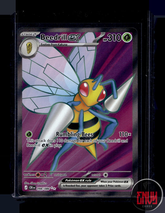 Beedrill ex Near Mint 098/086 Ultra Rare ME04: Chaos Rising Pokemon
