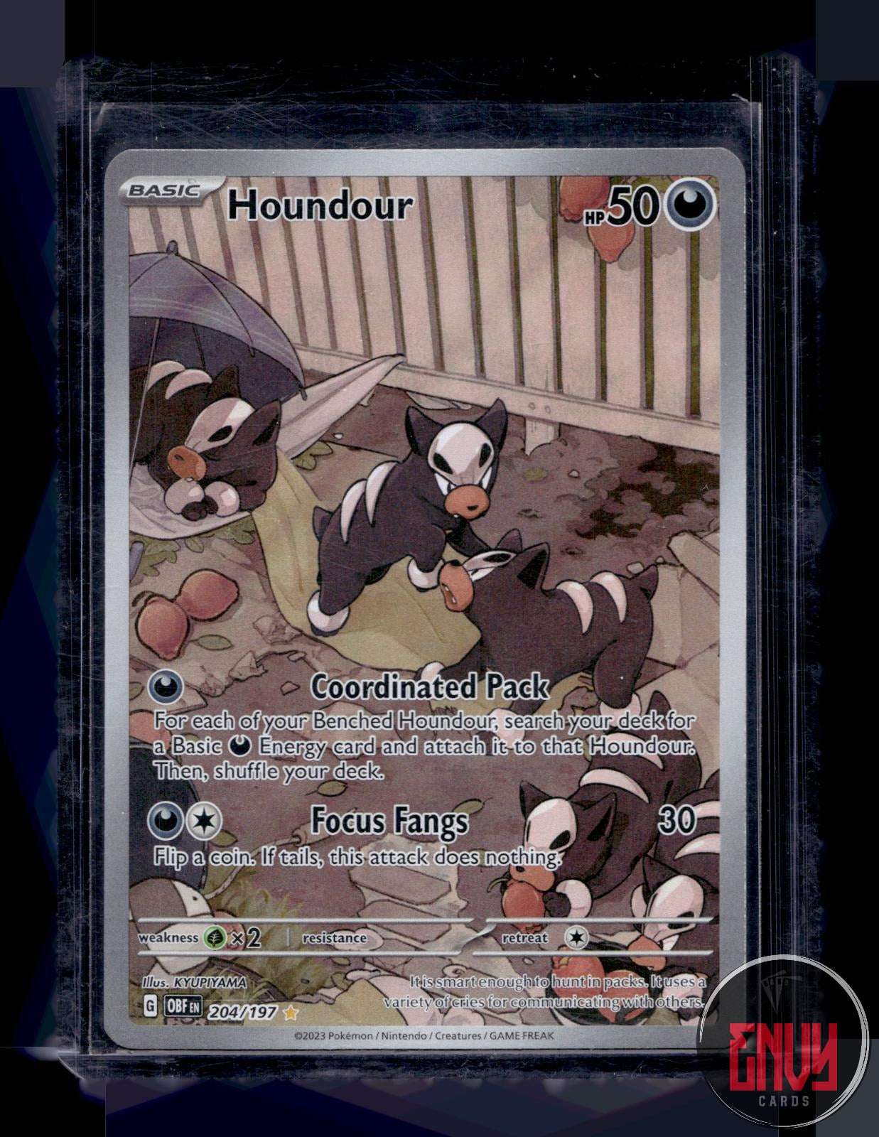 Houndour Near Mint 204/197 Illustration Rare Obsidian Flames Pokemon