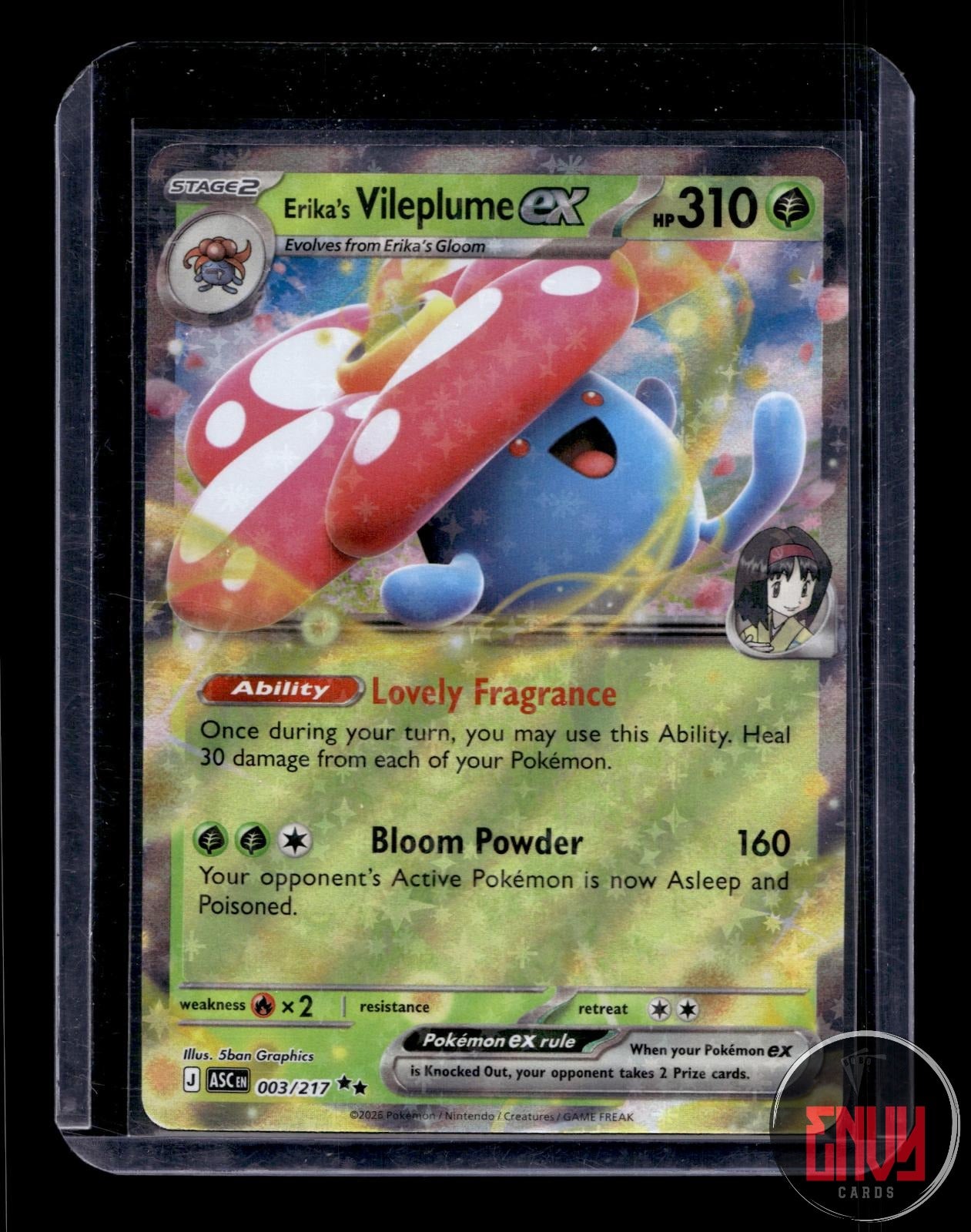 Erika's Vileplume ex Near Mint 003/217 Double Rare Ascended Heroes Pokemon