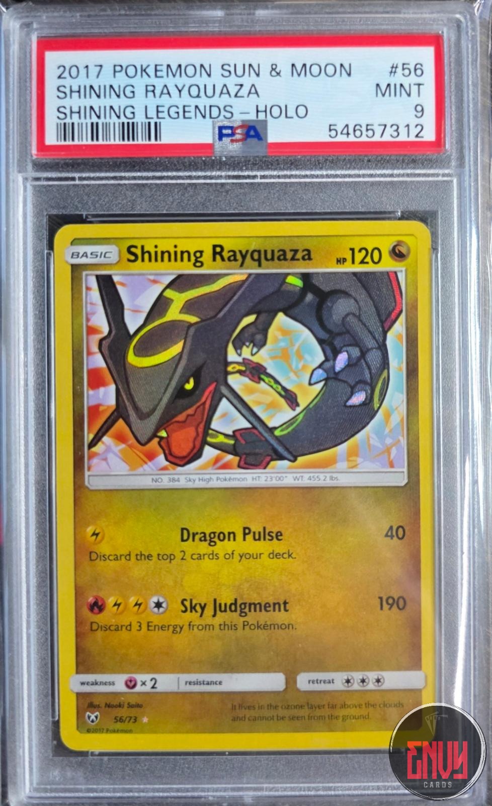 Shining Rayquaza Holo 56/73 Shining Legends Pokemon PSA 9