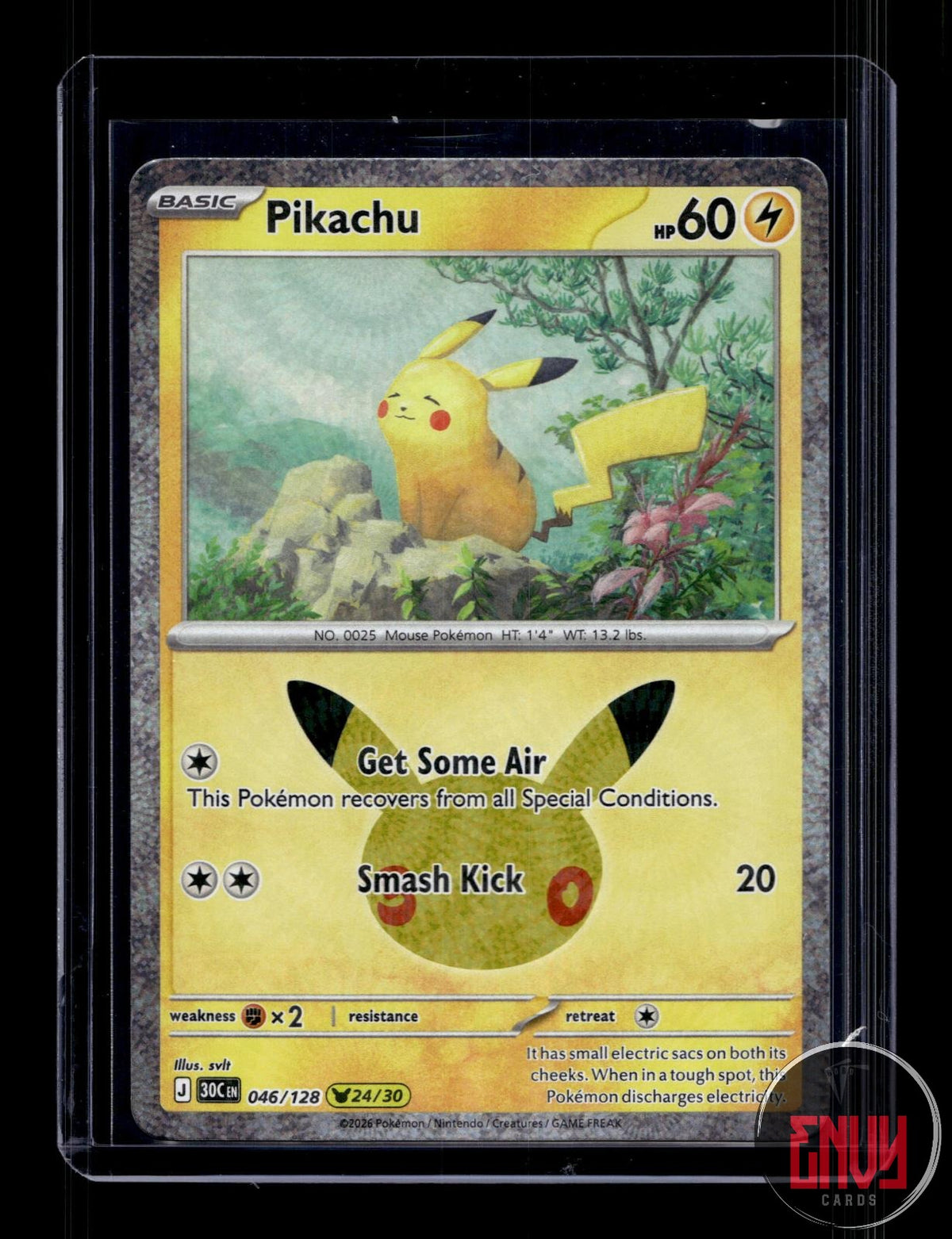 Pikachu NM 046/128 Pikachu Rare ME: 30th Celebration Pokemon Holo