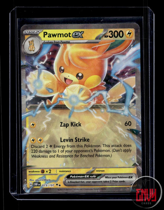 Pawmot ex Near Mint 073/197 Double Rare Obsidian Flames Pokemon