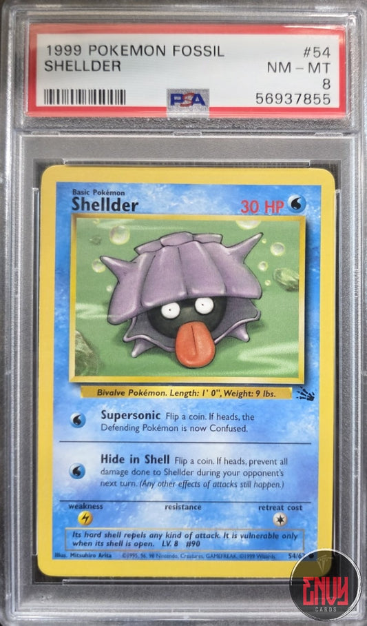 Shellder 54/62 Fossil Pokemon PSA 8