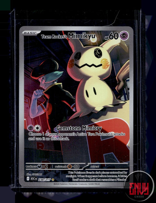 Team Rocket's Mimikyu NM 238/217 Illustration Rare Ascended Heroes Pokemon