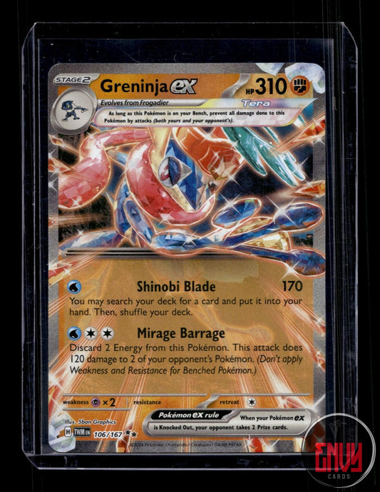Greninja ex Near Mint 106/167 Double Rare Twilight Masquerade Pokemon Holo