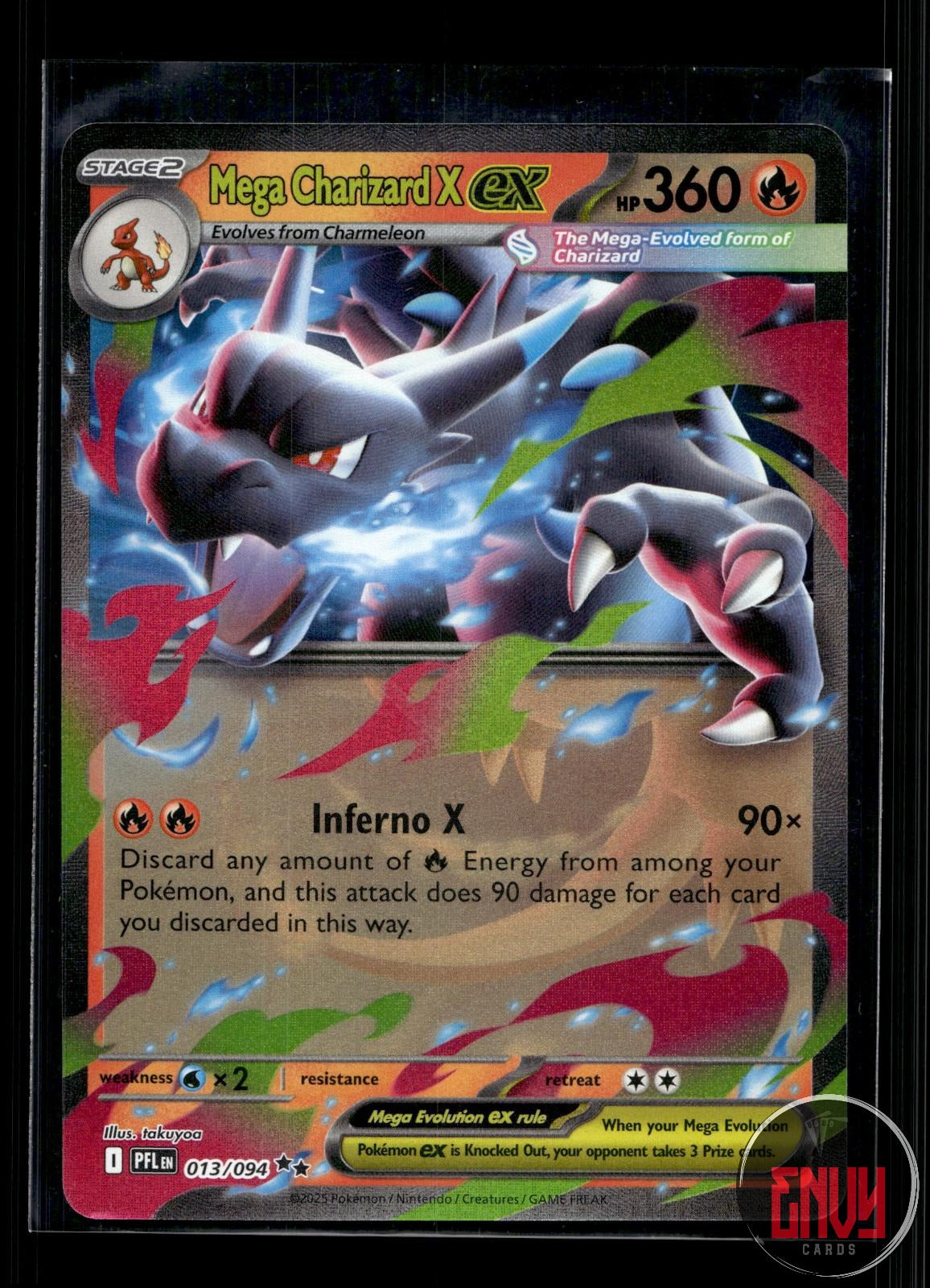 Mega Charizard X ex NM 013/094 UR Phantasmal Flames Pokemon Holo
