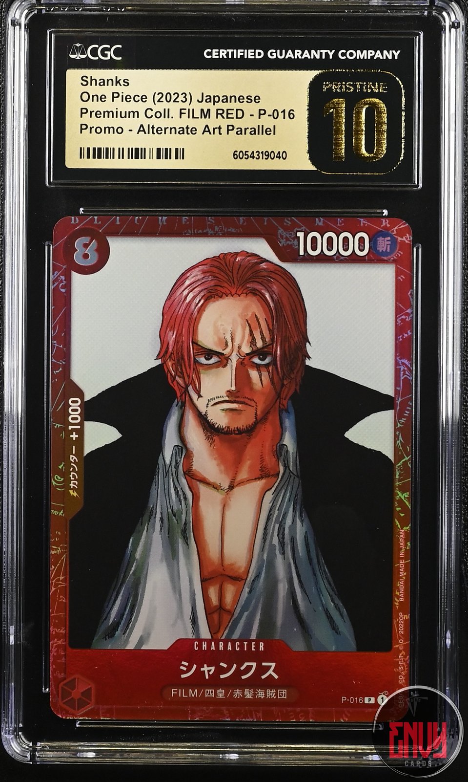 Shanks P-016 Alternate Art Parallel One Piece Japanese CGC 10 Pristine