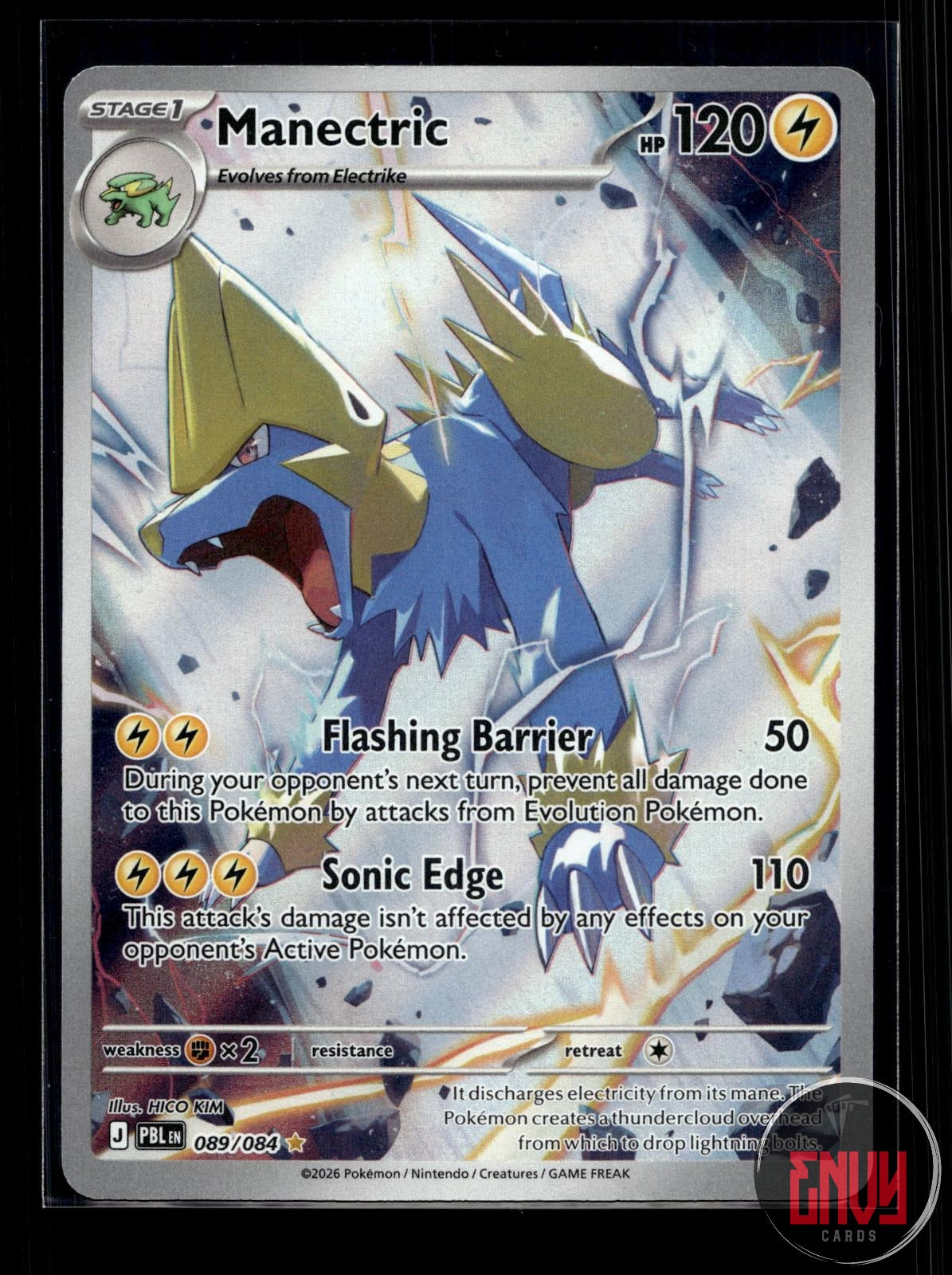 Manectric NM 089/084 IR Pitch Black Pokemon Holo
