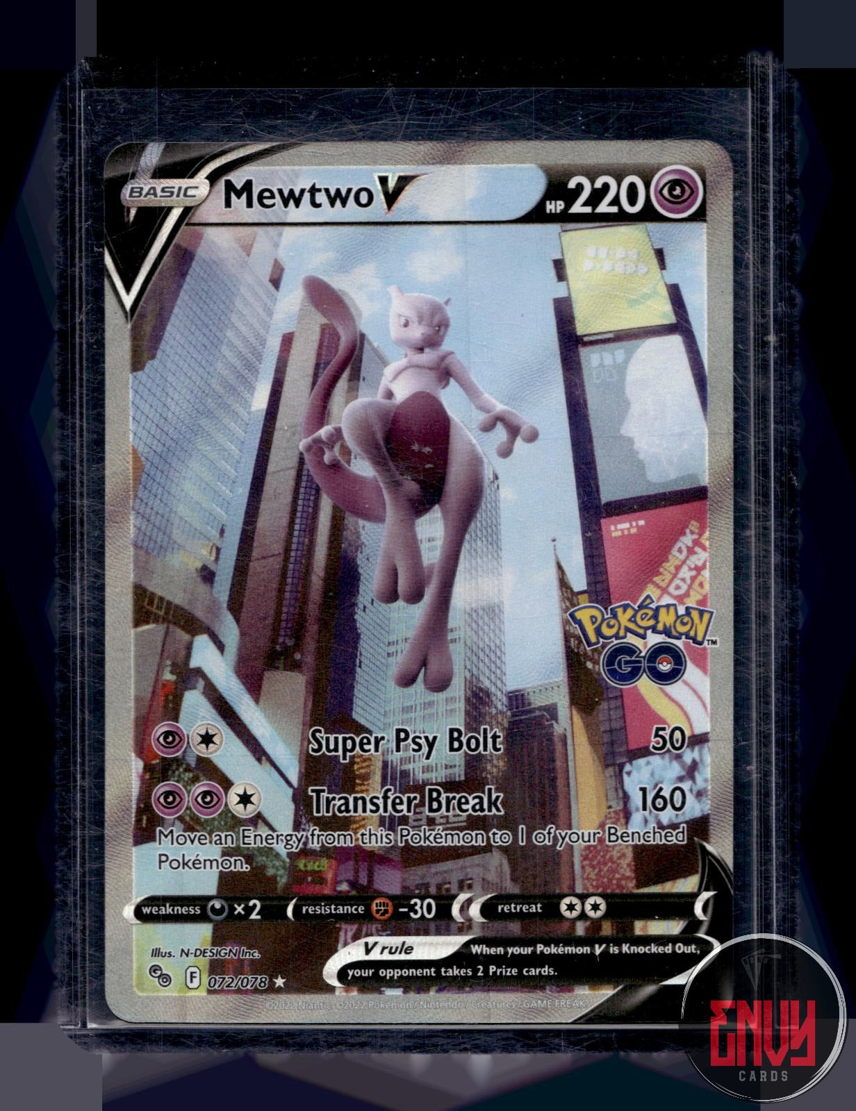 Mewtwo V Near Mint 072/078 Ultra Rare Pokemon GO Pokemon