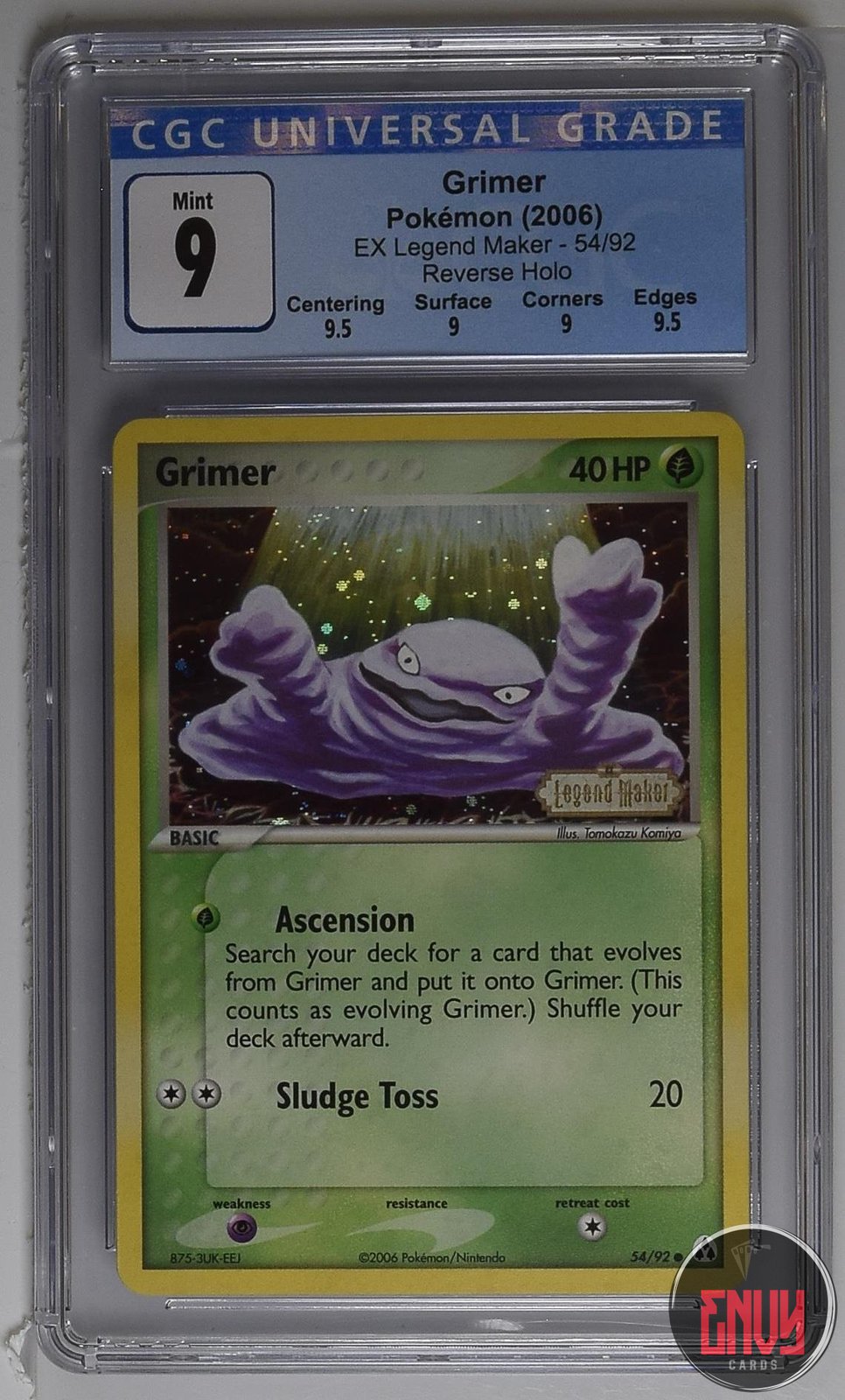 Grimer 54/92 Reverse Holo EX Legend Maker Pokemon CGC 9 Mint
