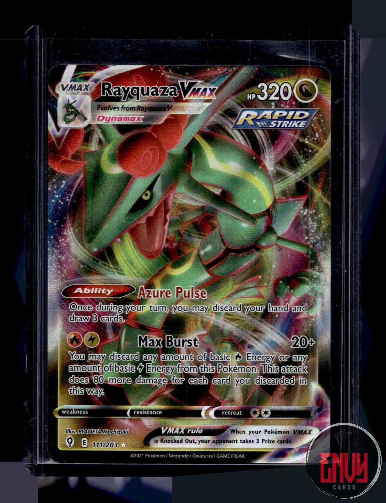 Rayquaza VMAX Near Mint 111/203 VMAX Rare Evolving Skies Pokemon Holo