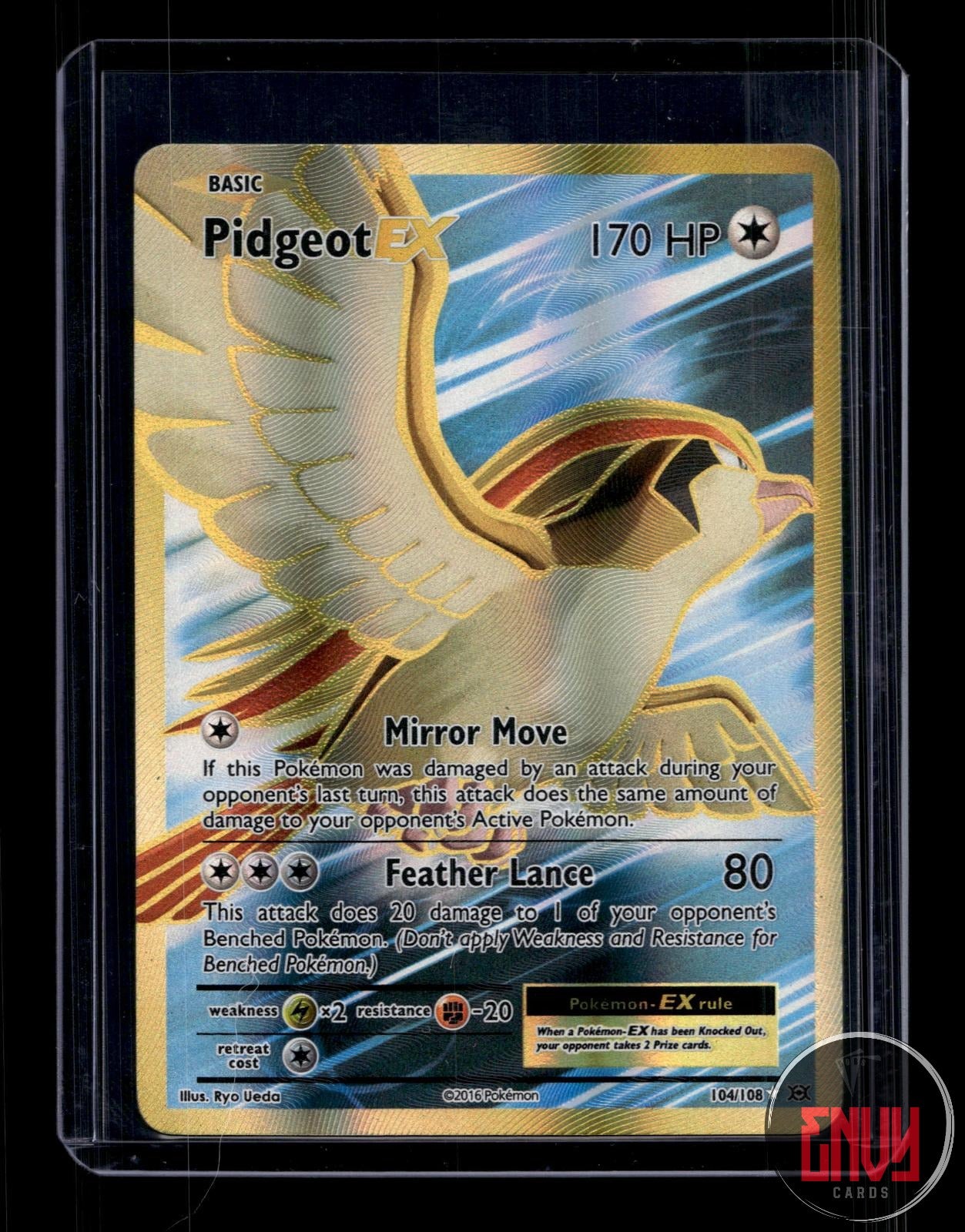 Pidgeot EX Lightly Played 104/108 Ultra Rare Evolutions Pokemon Holo