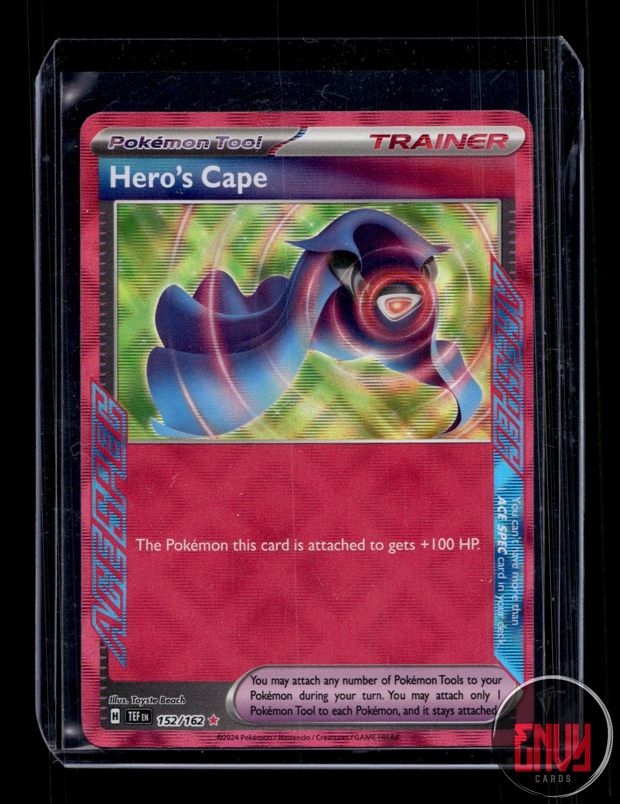 Hero's Cape Near Mint 152/162 ACE SPEC Rare Temporal Forces Pokemon Holo