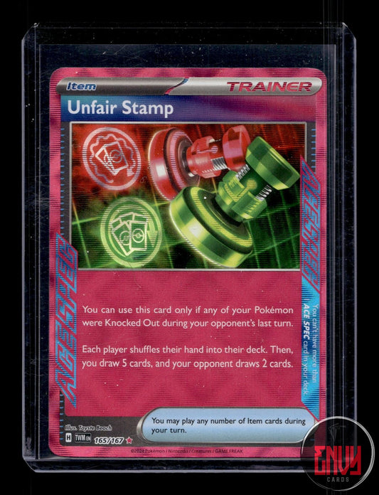Unfair Stamp Near Mint 165/167 ACE SPEC Rare Twilight Masquerade Pokemon