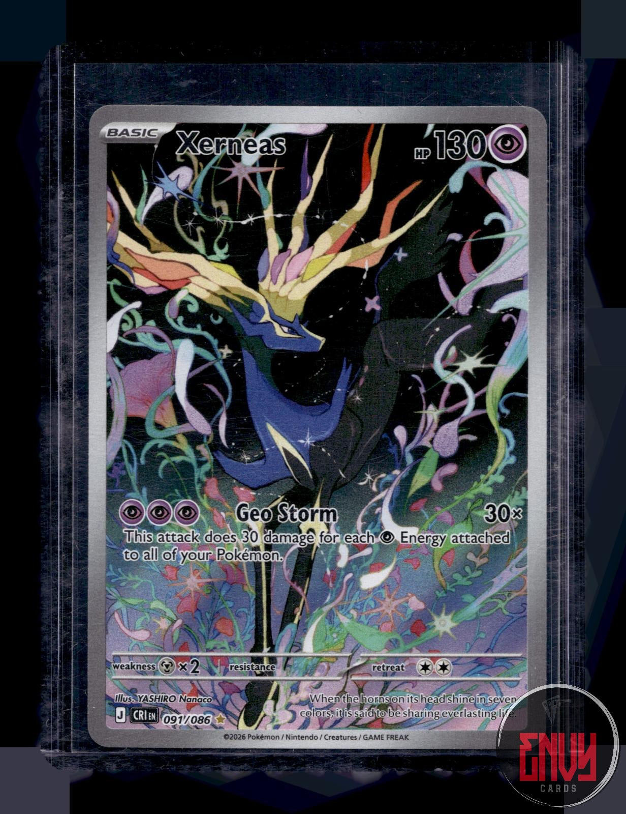 Xerneas Near Mint 091/086 Illustration Rare Chaos Rising Pokemon Holo