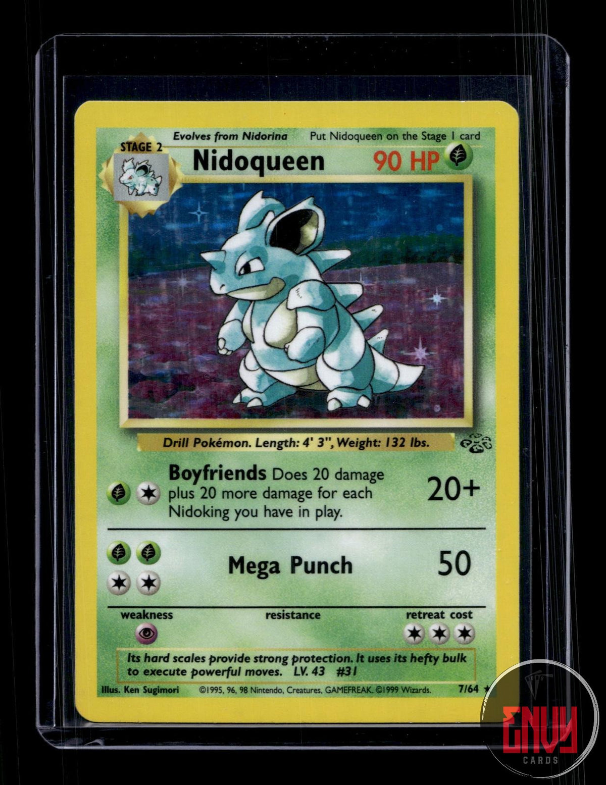Nidoqueen Near Mint 7/64 Rare Jungle Pokemon Unlimited Holo