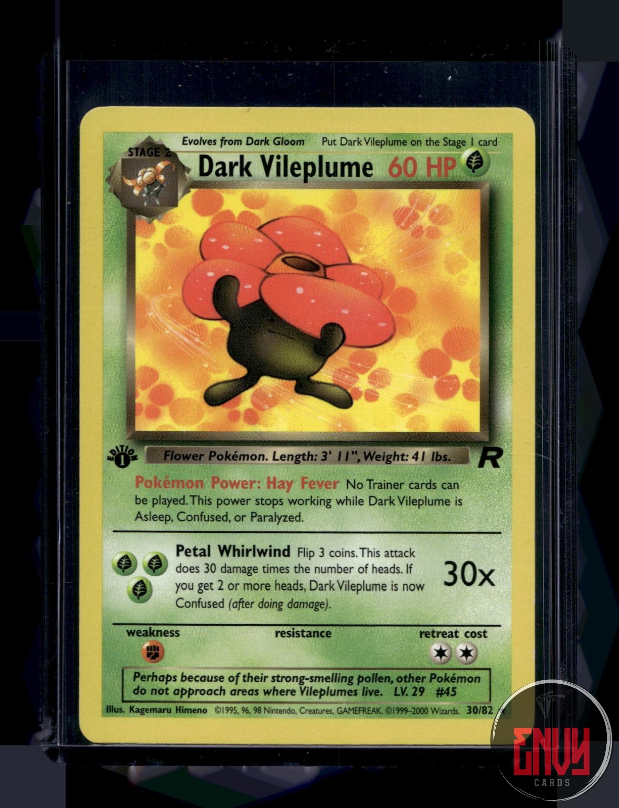Dark Vileplume Lightly Played 30/82 Rare Team Rocket Pokemon 1st Edition
