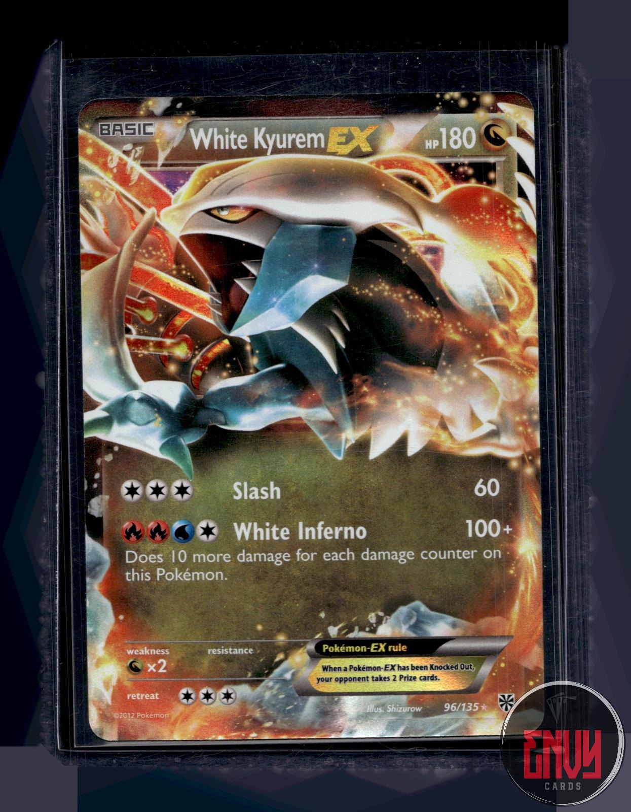 White Kyurem EX Near Mint 96/135 EX Rare Plasma Storm Pokemon Holo