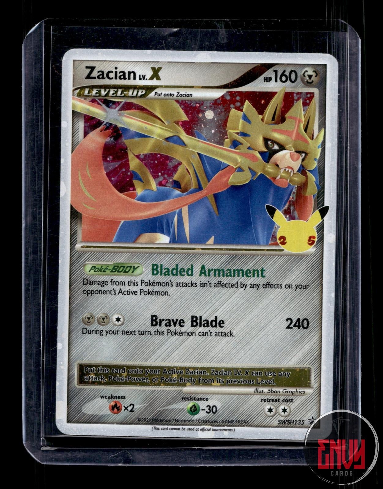 Zacian LV. X Near Mint SWSH135 Promo Sword & Shield Promo Pokemon Holo
