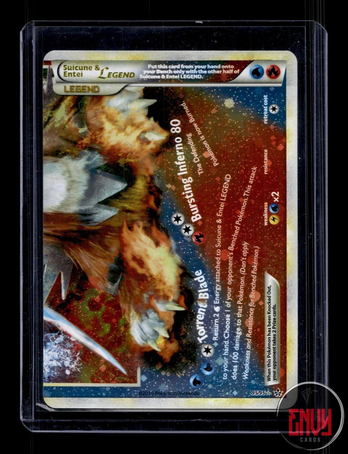 Suicune & Entei LEGEND NM 95/95 LEGEND HGSS Unleashed Pokemon Holo