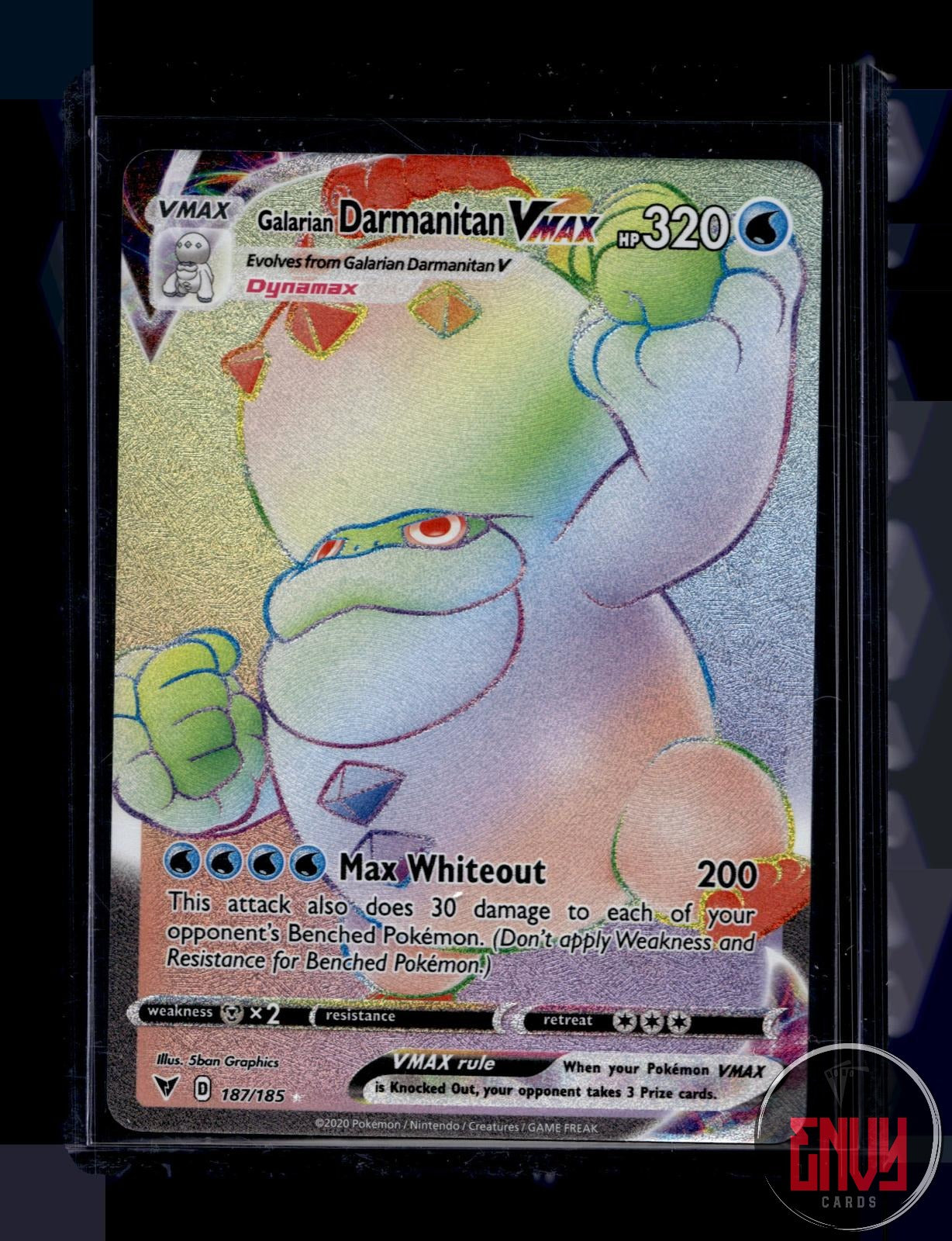 Galarian Darmanitan VMAX Near Mint 187/185 Rainbow Rare Vivid Voltage Pokemon