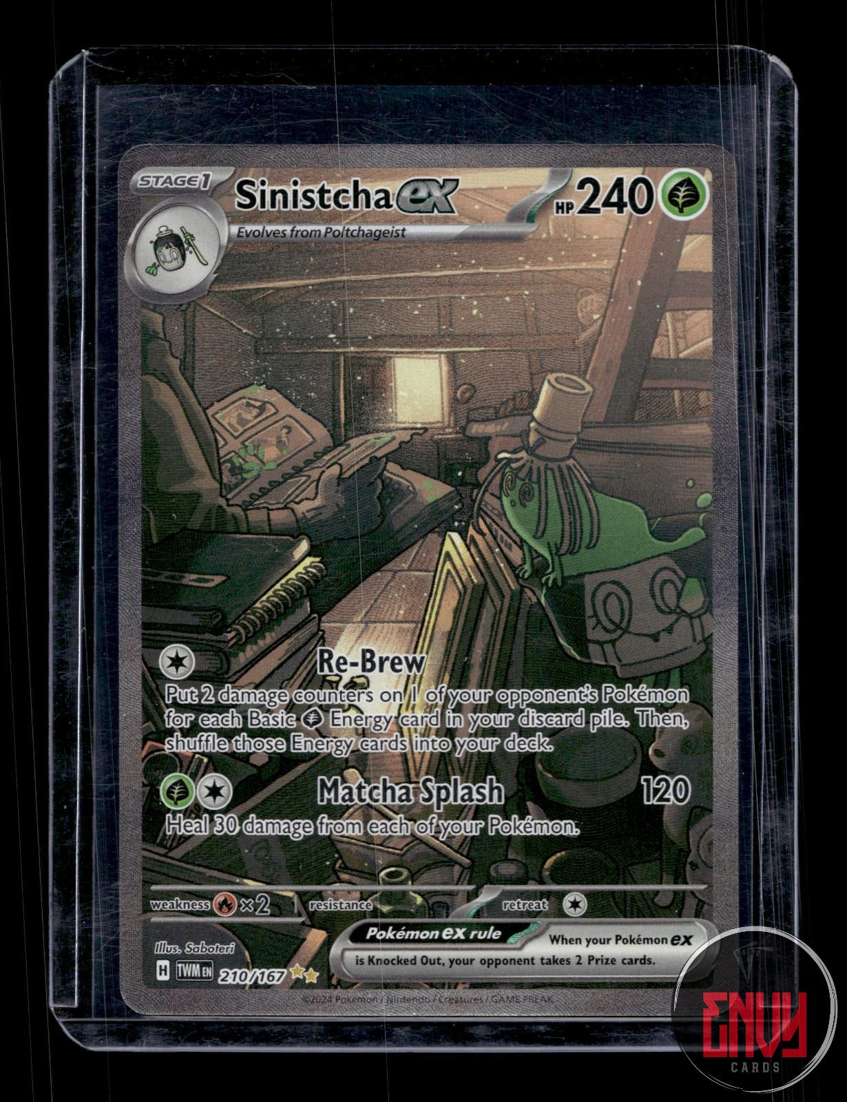 Sinistcha ex NM 210/167 Twilight Masquerade Pokemon Holo