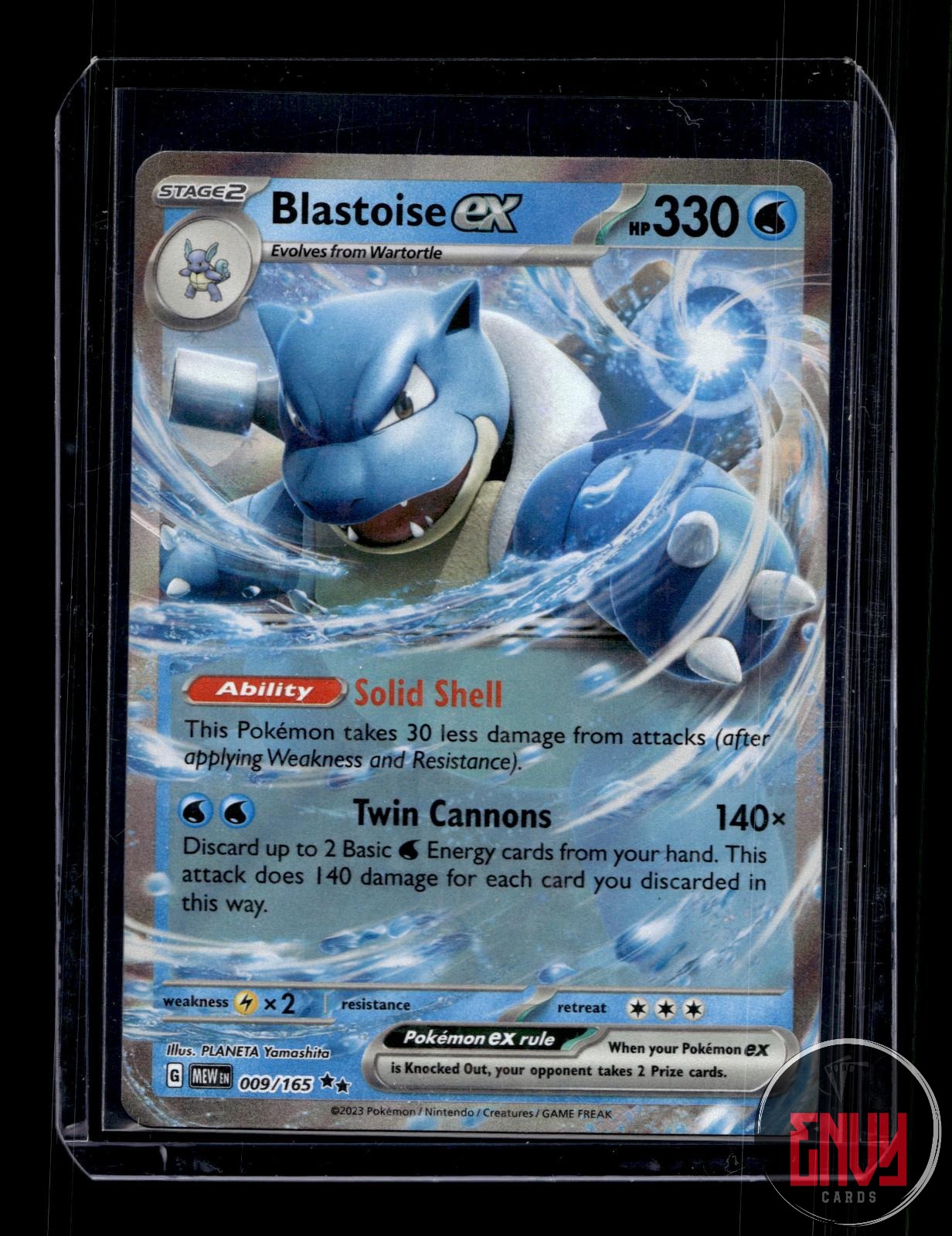 Blastoise ex Near Mint 009/165 Double Rare 151 Pokemon Holo