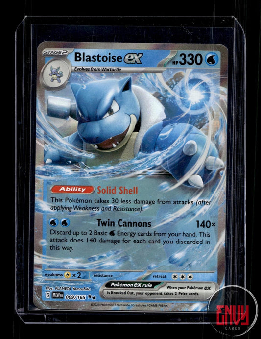 Blastoise ex Near Mint 009/165 Double Rare 151 Pokemon Holo