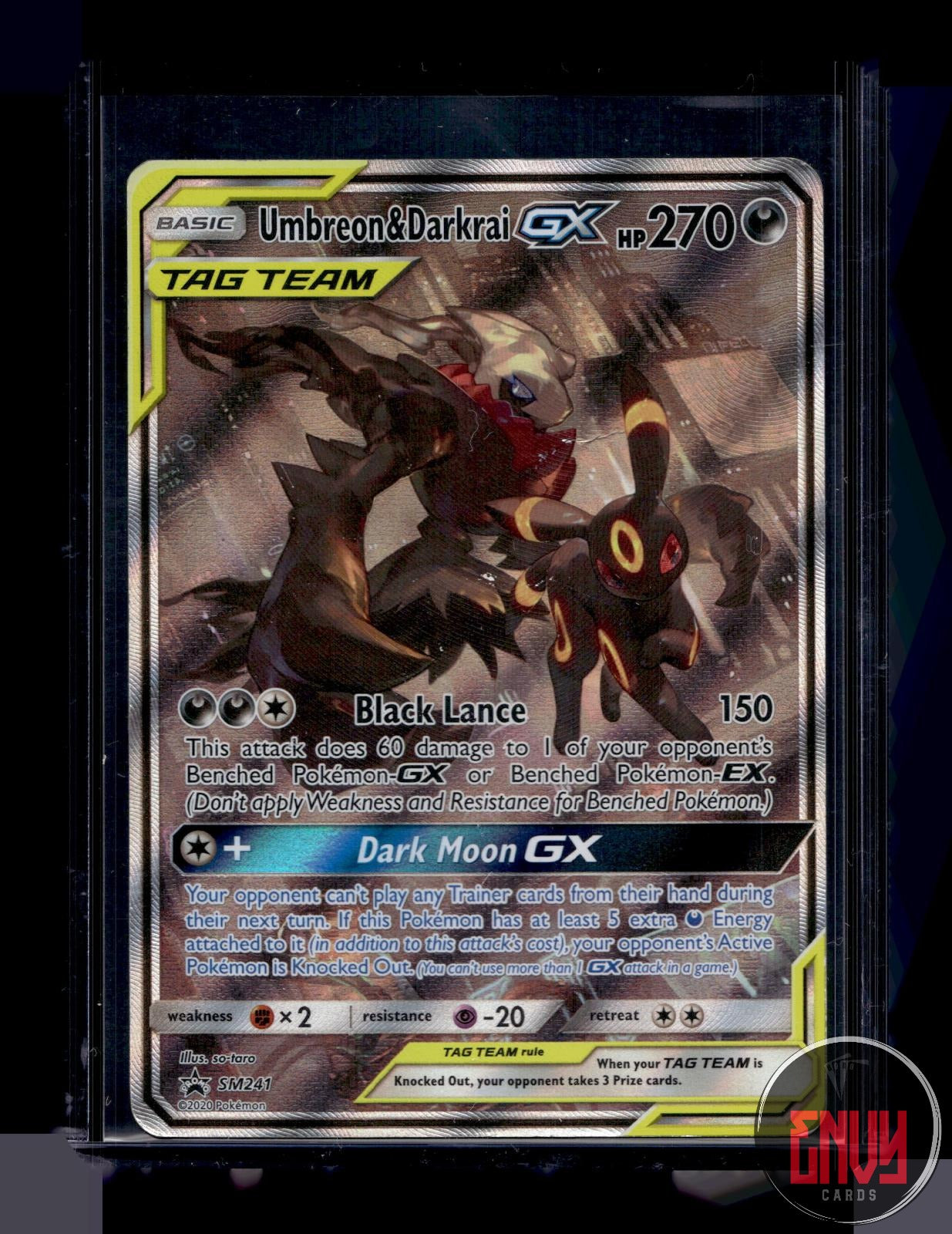 Umbreon & Darkrai GX - Damaged SM241 Promo Sun & Moon Promo Pokemon Holo