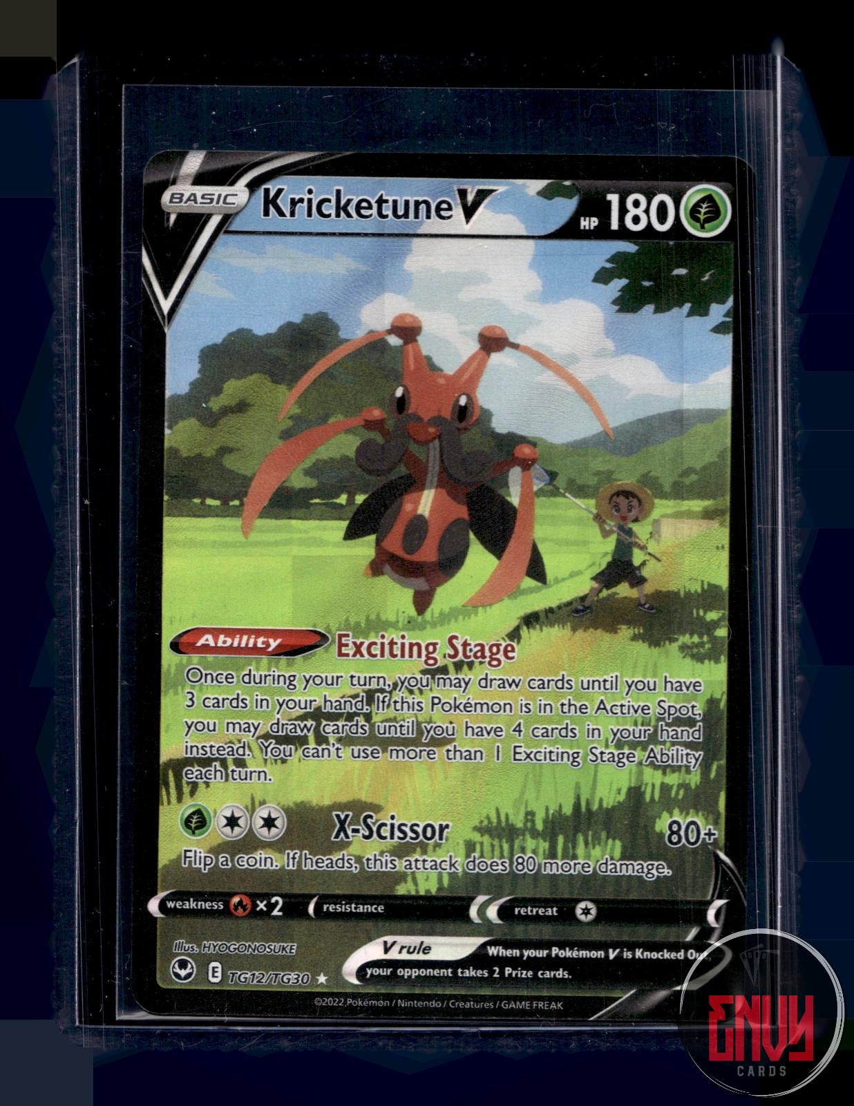 Kricketune V NM TG12/TG30 V Rare Silver Tempest Trainer Gallery Pokemon Holo