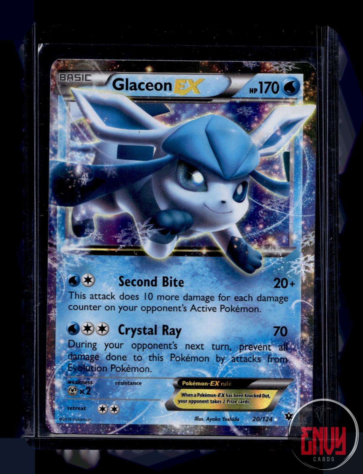 Glaceon EX Lightly Played 20/124 EX Rare Fates Collide Pokemon