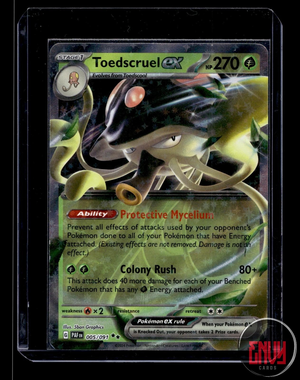 Toedscruel ex Near Mint 005/091 Double Rare Paldean Fates Pokemon