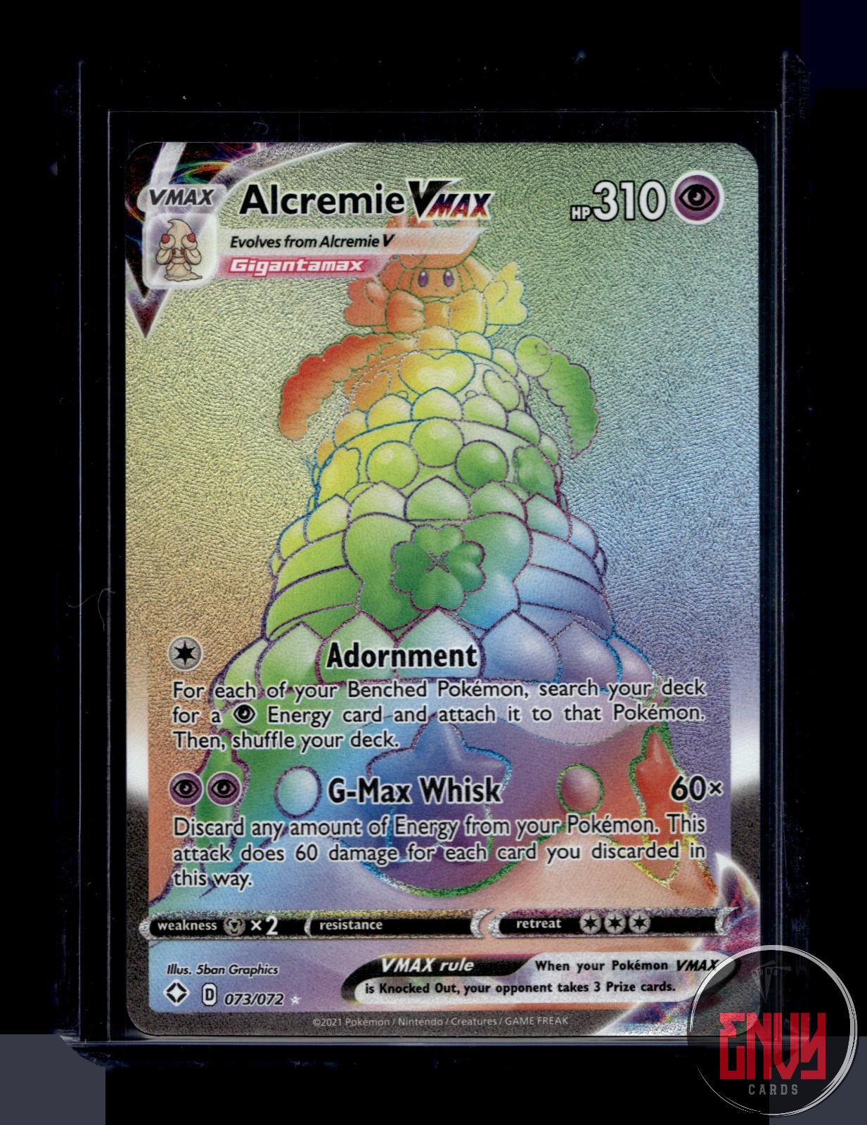 Alcremie VMAX Near Mint 073/072 Rainbow Rare Shining Fates Pokemon